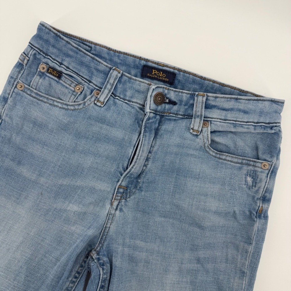 Polo Ralph Lauren Kids Girl Jeans‎ Light Wash Distressed Denim Size XL 16